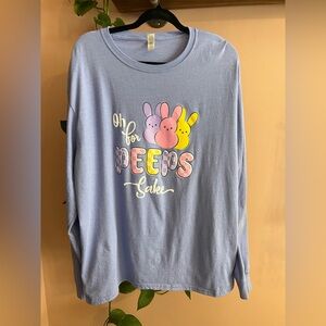 Jerzees Light Blue 'Oh for Peeps Sake' Long Sleeve Shirt 2x